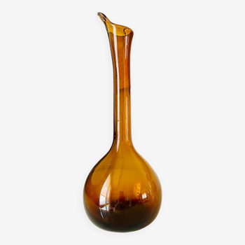 Vintage amber glass carafe 1970