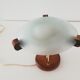Glass wood library table lamp