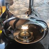 Lampe de Table • Space Ship • Peeble •  Esprit • Verre Soufflé Chromé • 1990