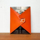 Yellow folding pendant lamp from the mid-century space age by Gunner Jensen, 1970s.