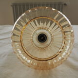 Striated pear-shaped pendant light, in smoked glass