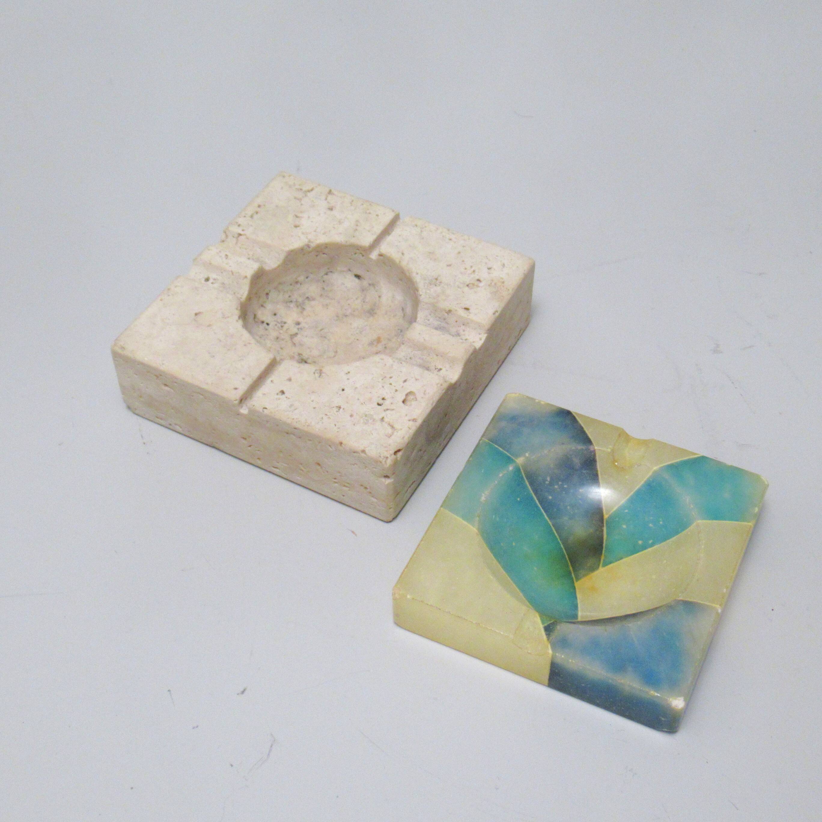 Travertine ashtray Fratelli Mannelli 1970