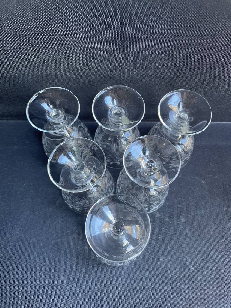 Port wine service – Blown, engraved and cut crystal – Art Deco