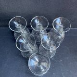 Port wine service – Blown, engraved and cut crystal – Art Deco