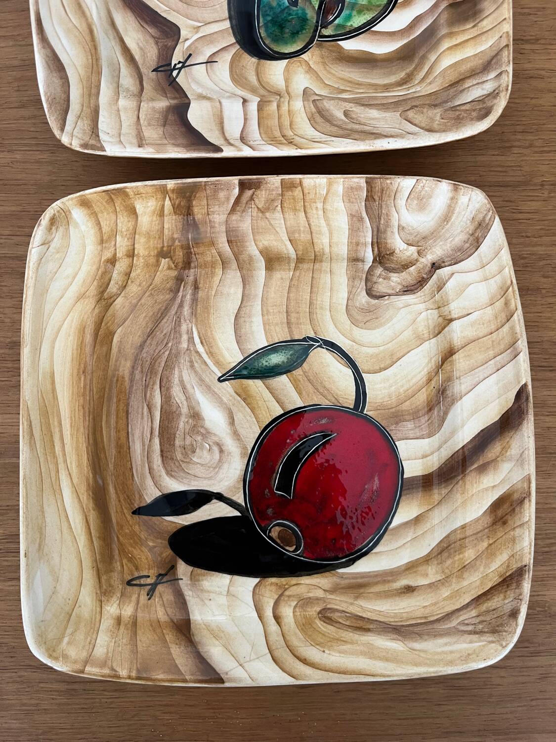 Pair of plates signed Grandjean Jourdan