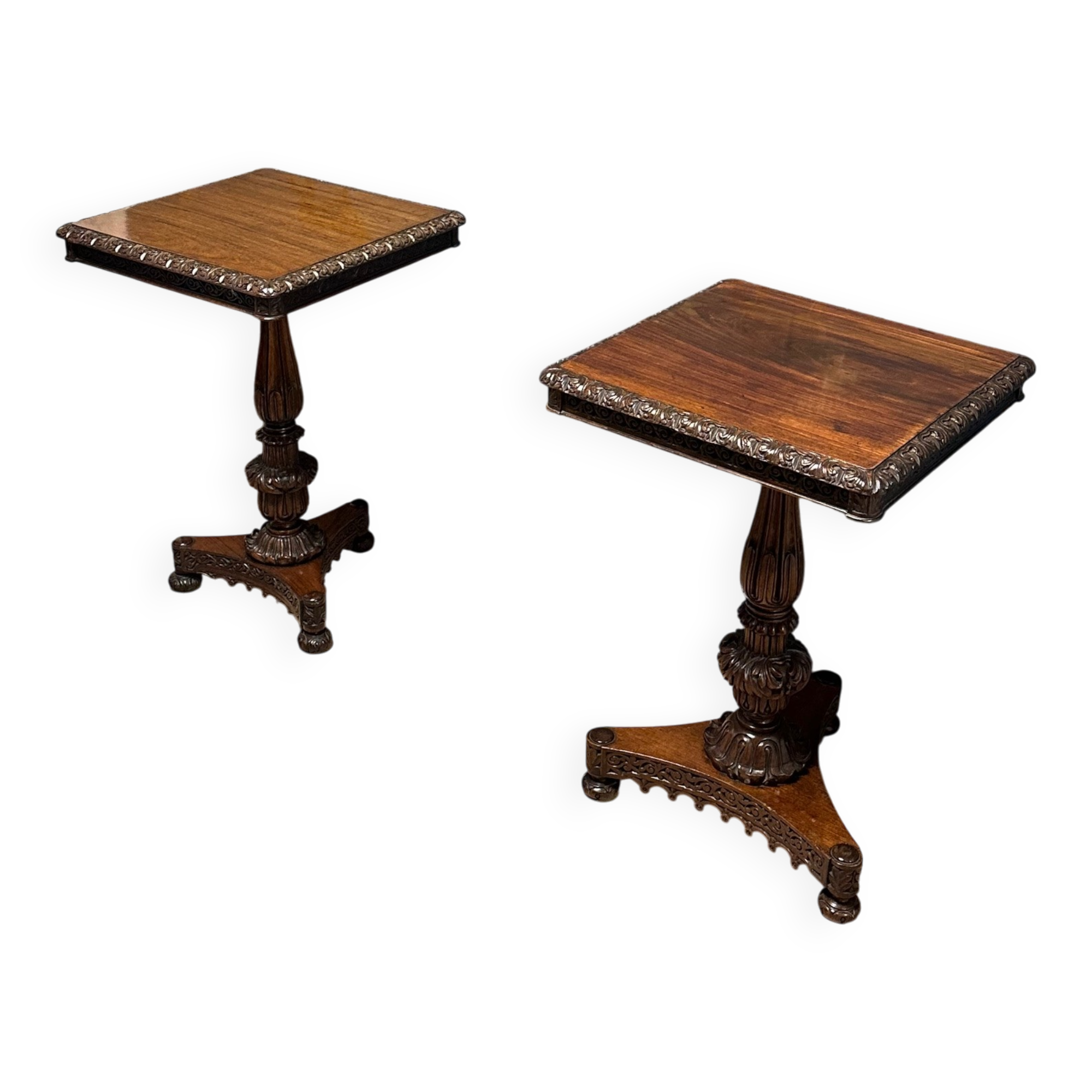 ensemble de 2 tables à plateau basculant anglo-indiennes