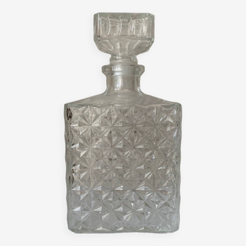 Chiseled glass carafe