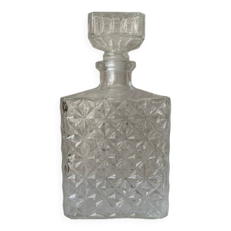 Chiseled glass carafe