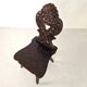 Antique Gothic hall chair with bobbin legs