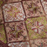 Vintage handwoven Turkmen Ersari oriental rug, 1950s.