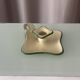 Vintage Belgian Enamel Chamberstick Candle Holder – Cream & Green