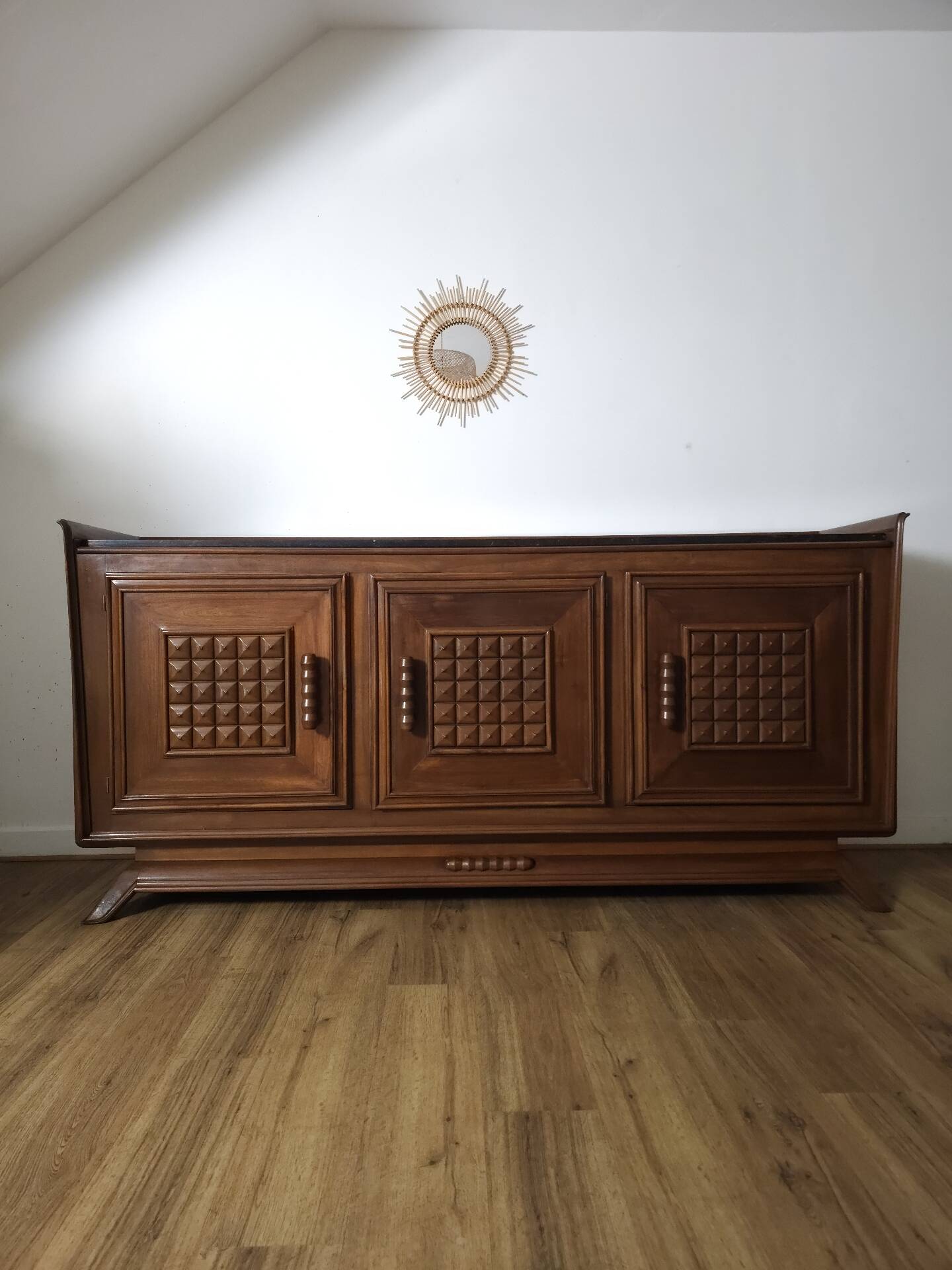 Rare French buffet "Pointe de Diamant" – Antique cabinetmaking work