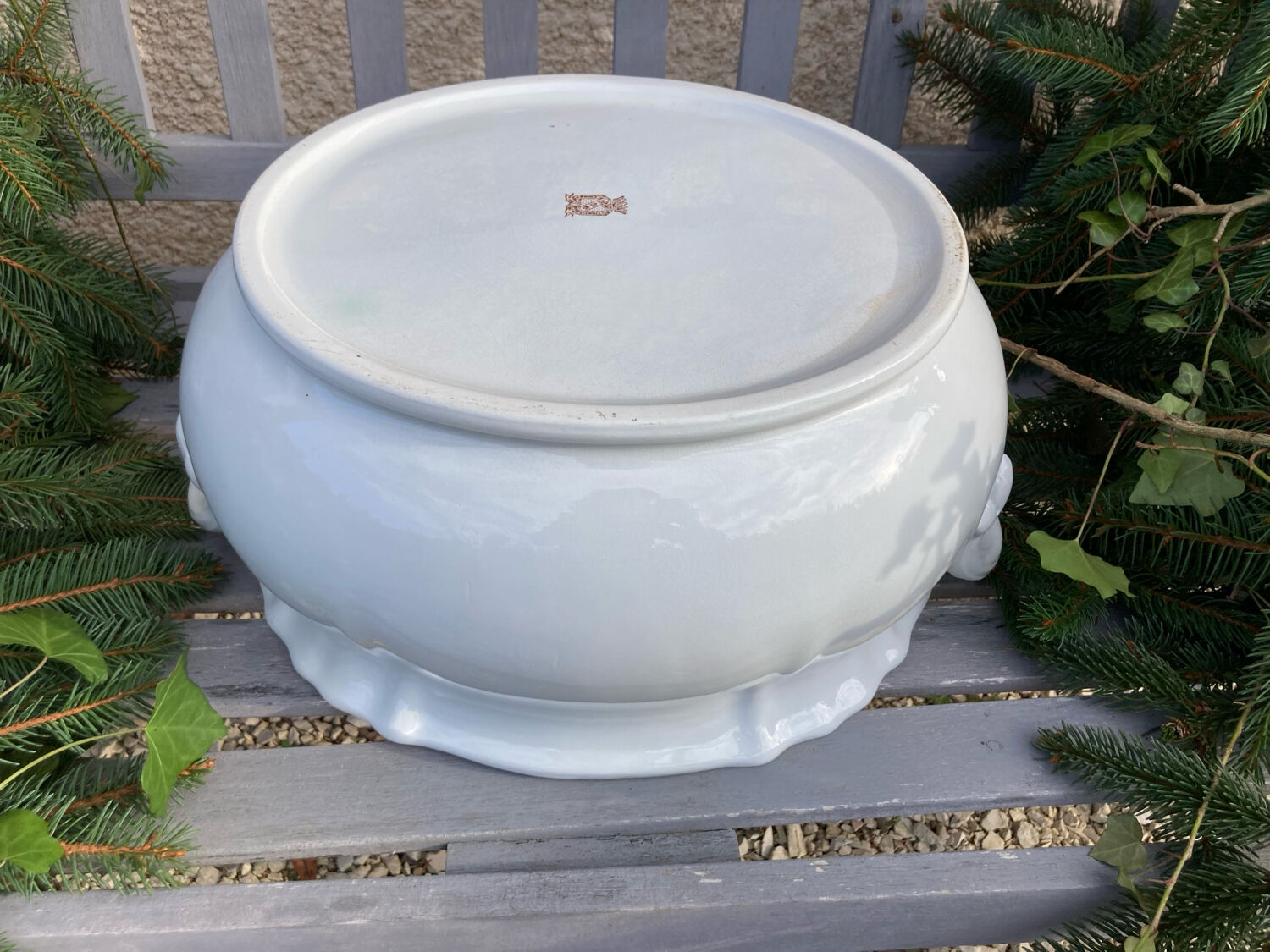 Antique Sarreguemines jardinière in porcelain