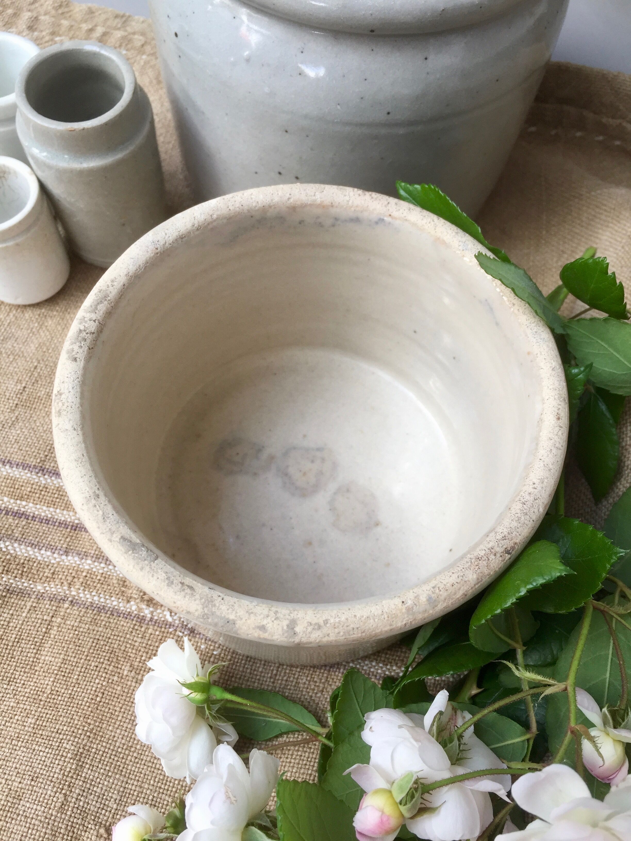 Natural glazed earth pot