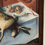 Huile sur toile still life hare