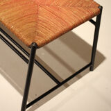 Colette gueden bench straw and metal