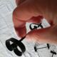 Set of 12 black twisted wrought iron knife holders from the 50s