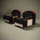 Pair of lounge chairs by Dutch architect Wim Hofman 1980s