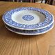 Gien service plates with blue patterns in perfect condition.