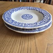 Gien service plates blue patterns perfect condition