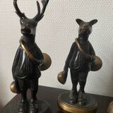Bronze animal statuettes