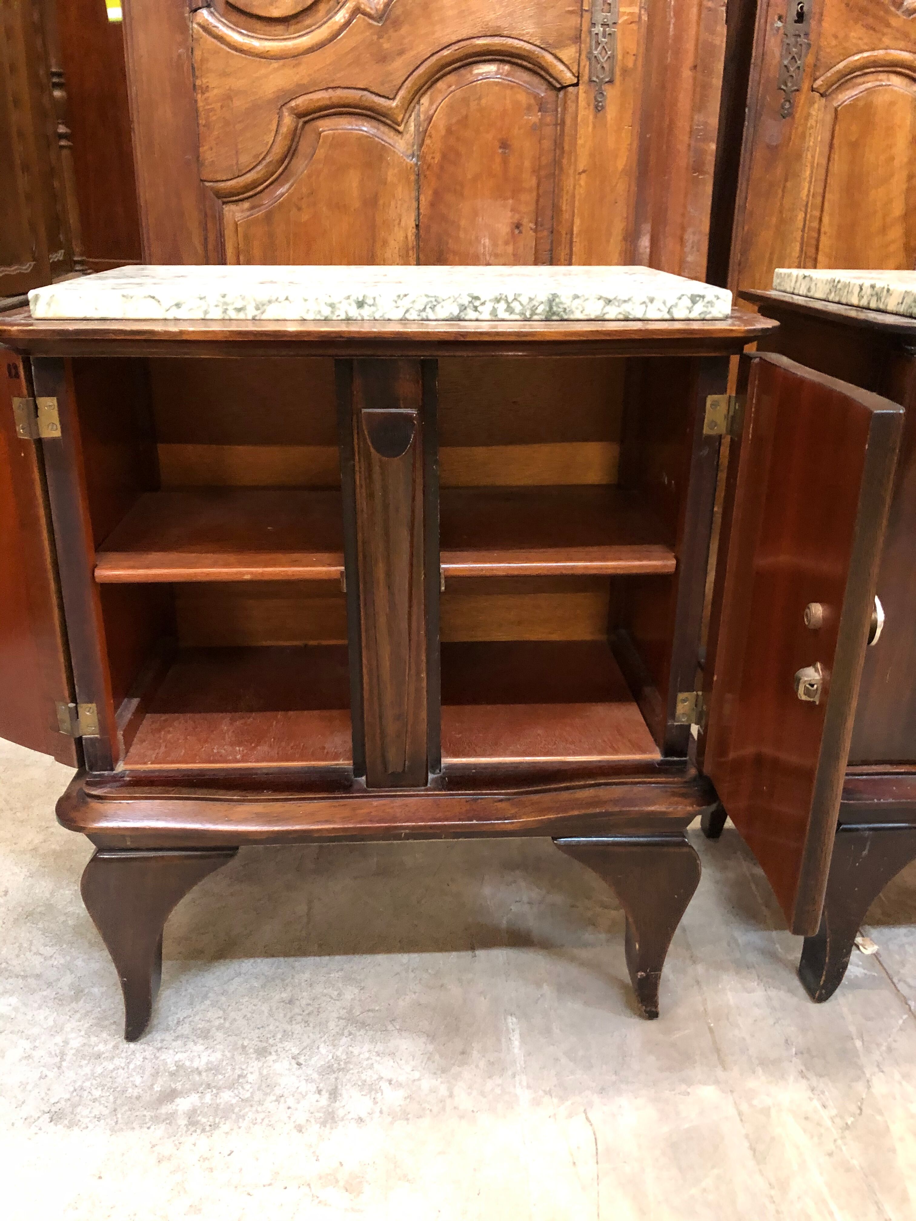 Pair of mahogany bedsides 1940s