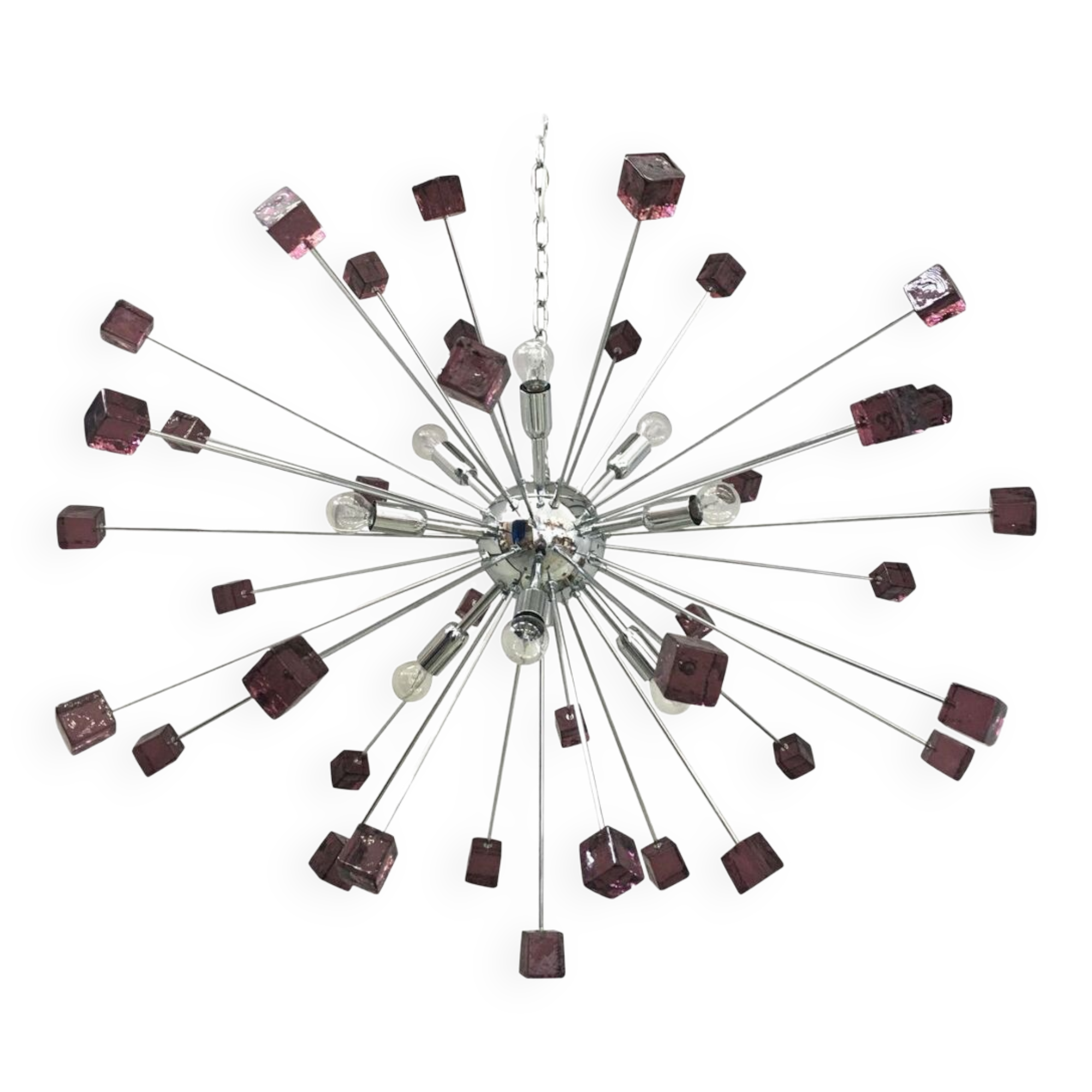 Lustre Ametista cubes murano verre spoutnik lustre