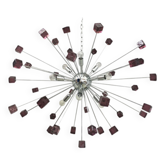 Ametista cubes murano glass sputnik chandelier