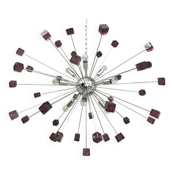 Ametista cubes murano glass sputnik chandelier