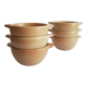 Set of 6 ear bowls in gres cnp gres village France vintage old