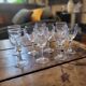 9 Verres à Pied Vintage Épi de Blé Ciselé