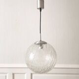 Suspension globe verre craquelé raak design, 1970