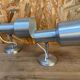 Pair of swivel brushed metal sconces