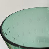 Vase en verre bullé vert