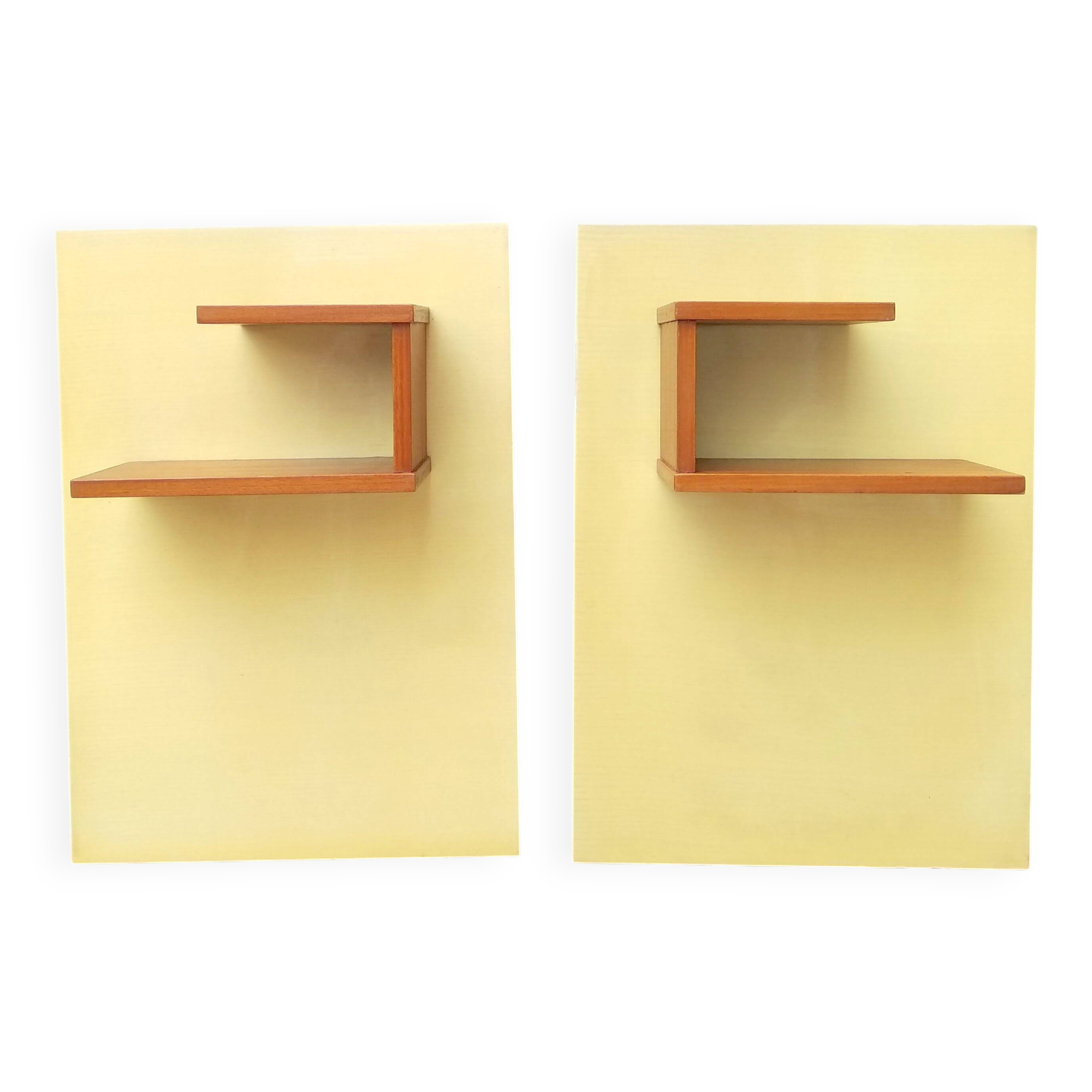 Pair of 1960s hanging bedside tables