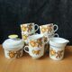 Set 11 coffee cups, sugar bowl and milk pitcher Wunsiedel Bavaria vintage