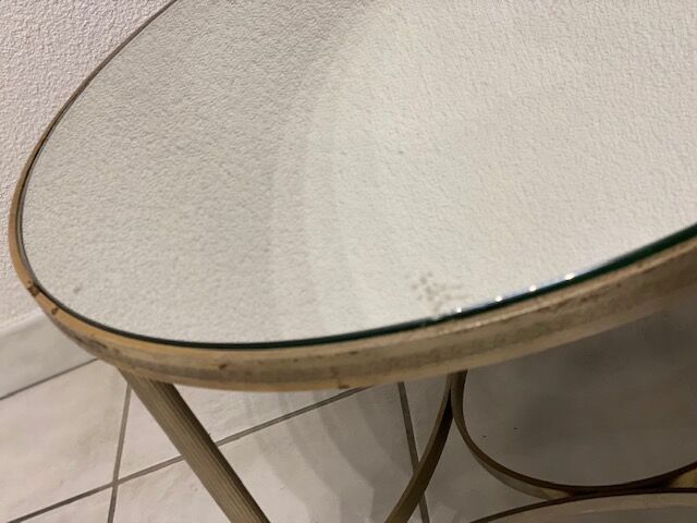 Round coffee table vintage mirror