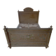 Late 19th century bed – painted maple burl – with base + 135x190 mattress