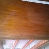 Half moon, oak, bevelled glasses