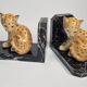 Pair of Lomonosov marble and porcelain bookends