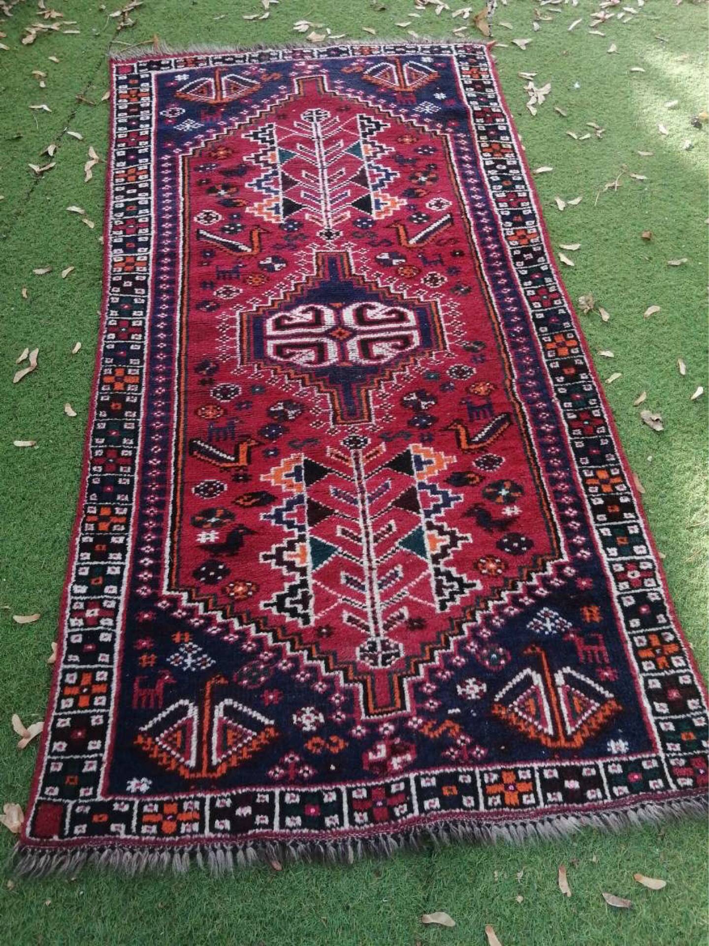 Handmade wool Persian carpet type Shiraz