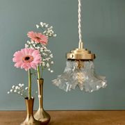 Suspension abat-jour vintage en verre