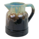 Art Deco pitcher in black, brown and blue glazed ceramic