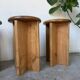 Set of 4 oak stools from the 1950s, constructivist style.