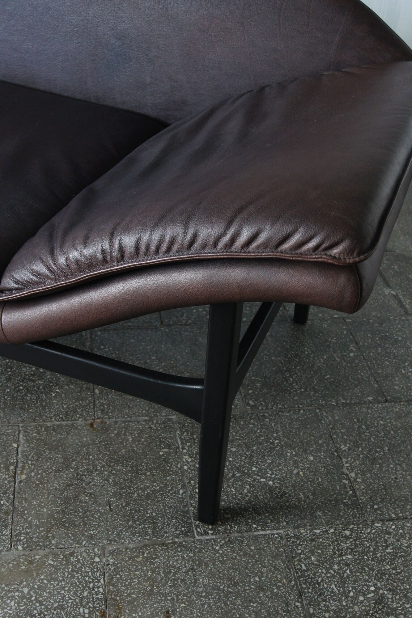 Scandinavian modern leather sofa