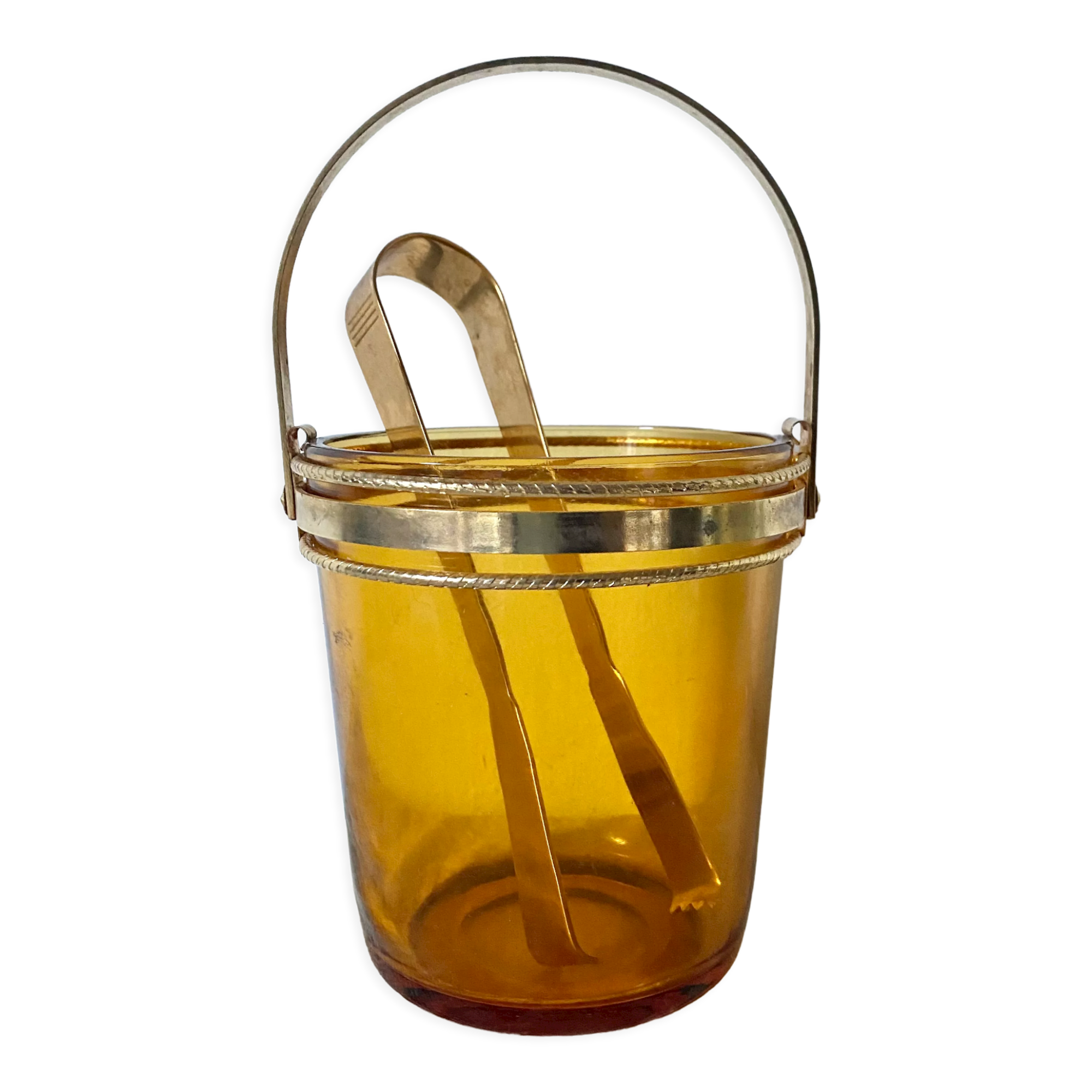 Amber vintage ice bucket