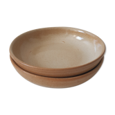 Set of 2 hollow plates in vintage sandstone