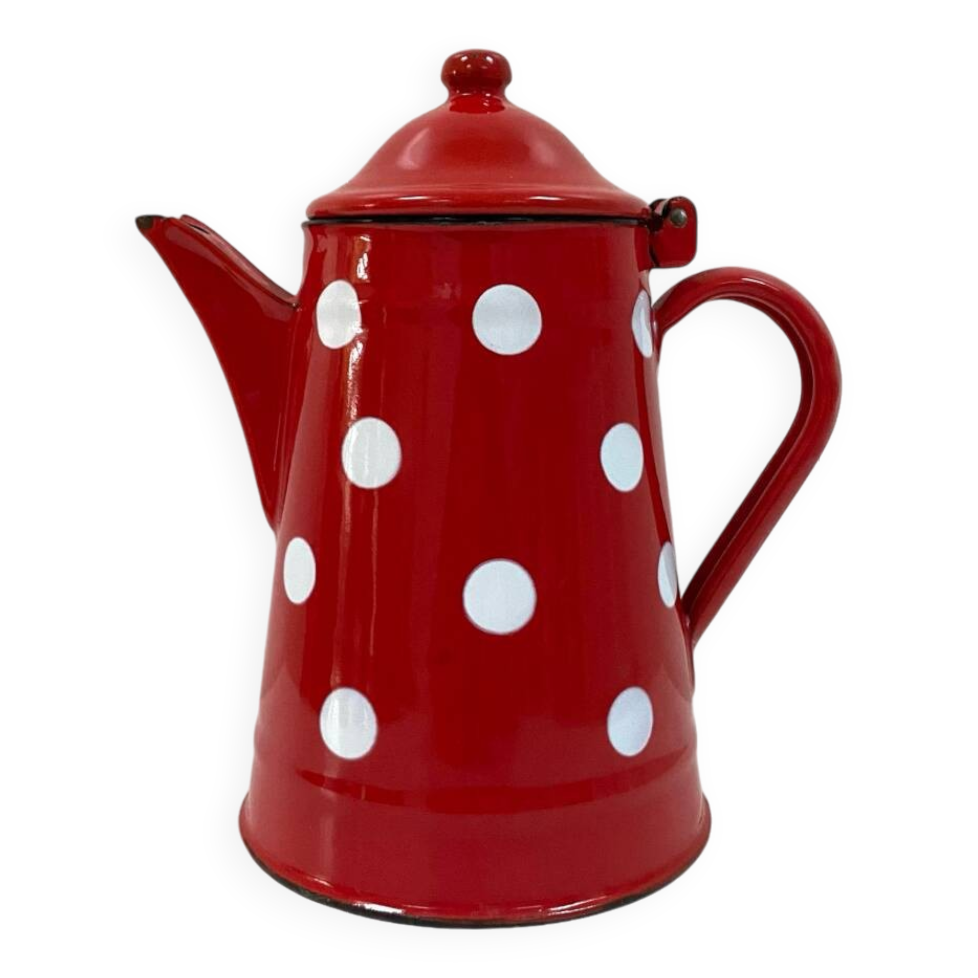70s Polka Dot Enamel Coffee Pot - 1L