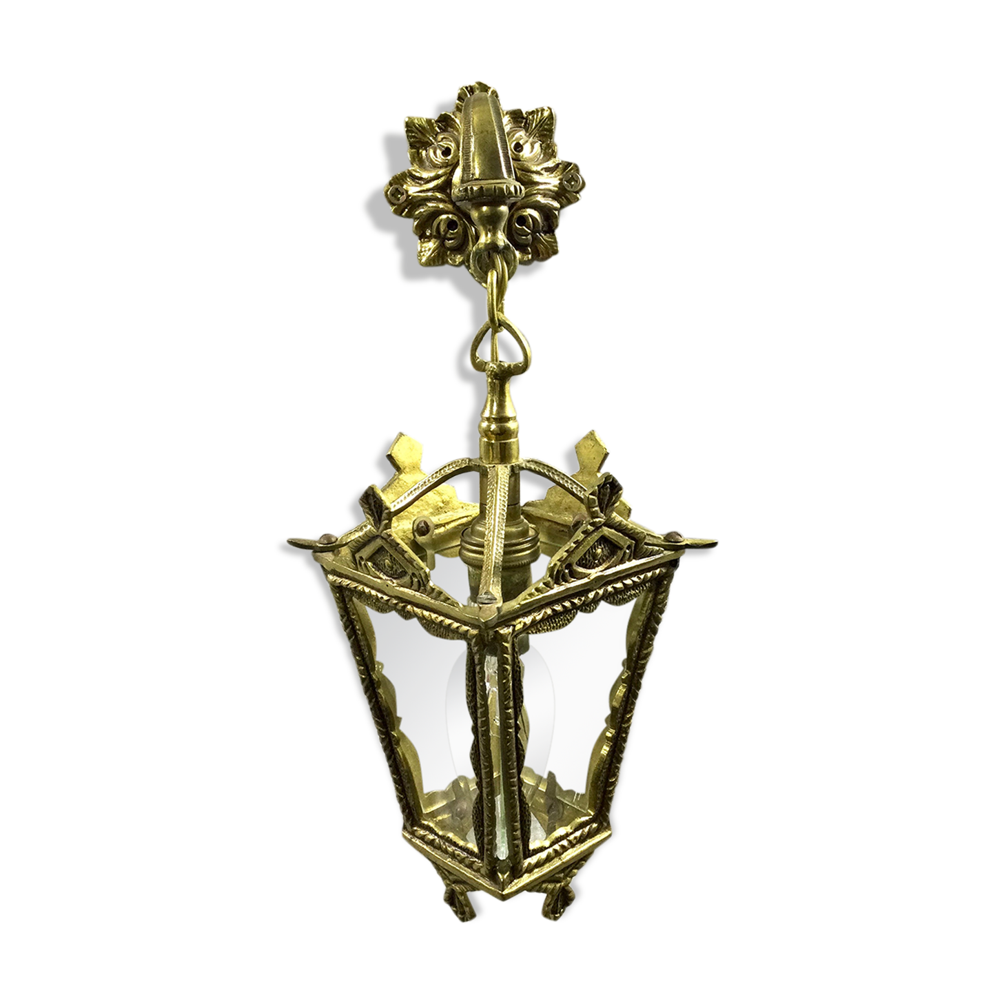 Bronze lantern with starry glasses