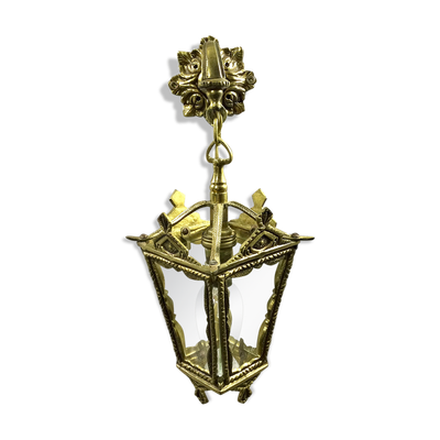 Lanterne en bronze à verres étoilés